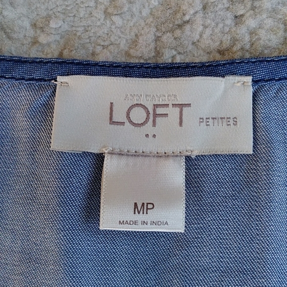 Ann Taylor Loft Lyocell Sleeveless Dress MP Blue - Picture 2 of 15